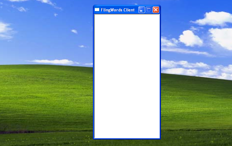 an empty win32 window with a white background